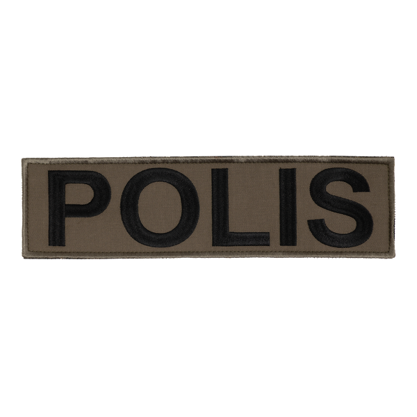 Snigel POLIS-märke large 260 × 70 mm – kardborremärke, grå/svart